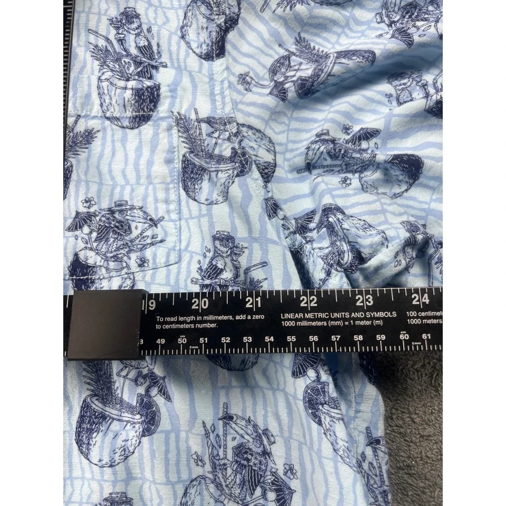 Tommy Bahama The Veracruz Cay Me XL TG Blue Short Sleeve Button Up Shirt Tropica